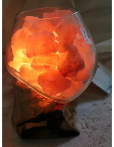 Lampada di Sale Rosa Himalayano in Vetro...