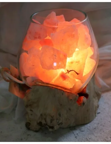Lampada di Sale Rosa Himalayano in Vetro...
