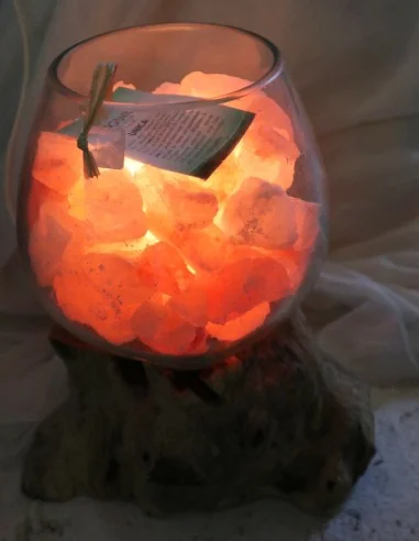 Lampada di Sale Rosa Himalayano in Vetro...