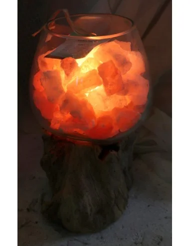 Lampada di Sale Rosa Himalayano in Vetro...