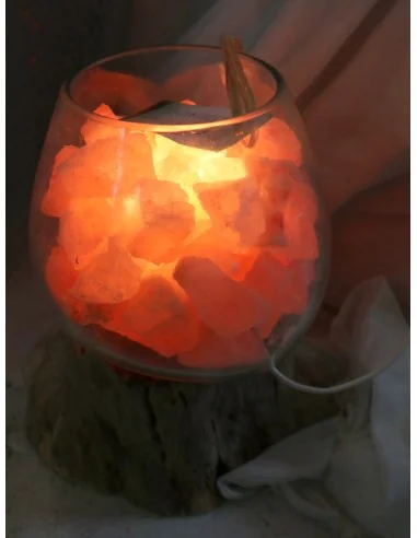 Lampada di Sale Rosa Himalayano in Vetro...