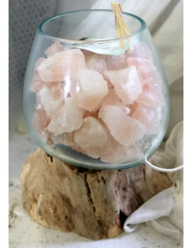 Lampada di Sale Rosa Himalayano in Vetro...