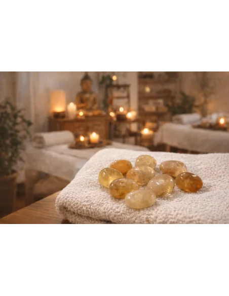 🟡 Stock speciale di 16 pietre di Quarzo Citrino burattato (2 sacchetti da 8 pietre ciascuno) prezzo x sacchetto