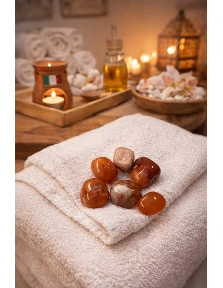 Set 7 Pietre di Corniola Rossa – Cristalli Naturali di Carnelian per Energia, Astrologia e Benessere.