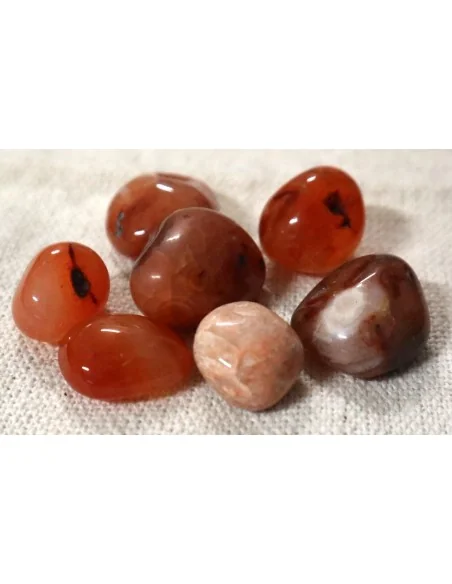 Set 7 Pietre di Corniola Rossa – Cristalli Naturali di Carnelian per Energia, Astrologia e Benessere.