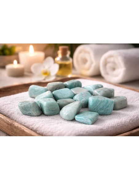 Stock 16 Pietre di Amazzonite – 2 Sacchetti da 8 Cristalli Naturali 0,5–3 cm