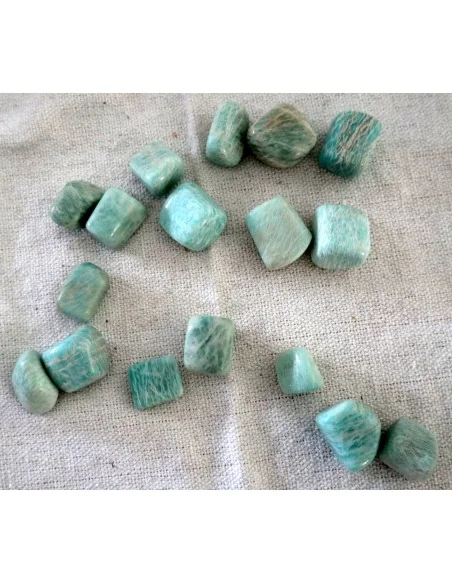 Stock 16 Pietre di Amazzonite – 2 Sacchetti da 8 Cristalli Naturali 0,5–3 cm