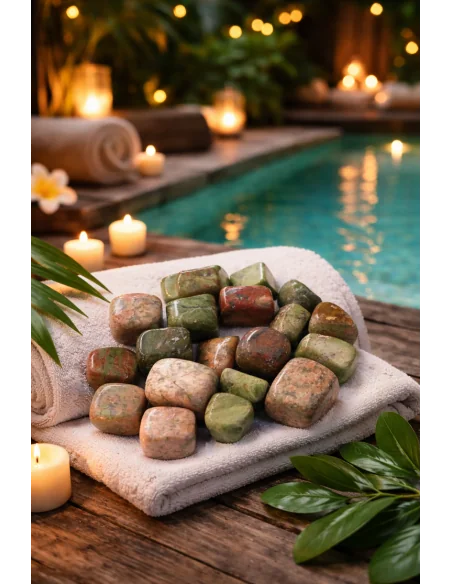 Stock Pietre di Unakite Naturale – 18 Pietre Levigate (3 Sacchetti da 6) cristallo terapia