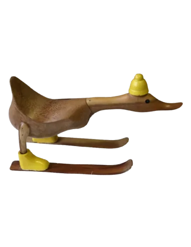 🦆 Papera Decorativa in Legno di Teak –...