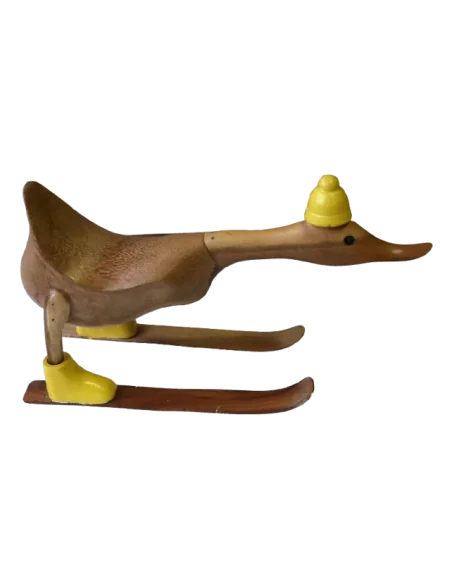 🦆 Papera Decorativa in Legno di Teak – Manufatto Artigianale Indonesiano