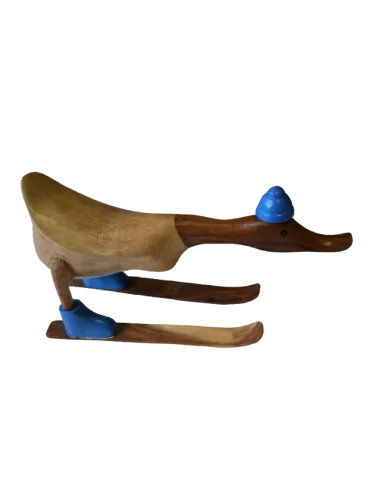 🦆 Papera Decorativa in Legno di Teak –...