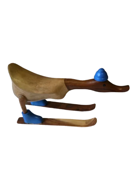 🦆 Papera Decorativa in Legno di Teak – Manufatto Artigianale Indonesiano