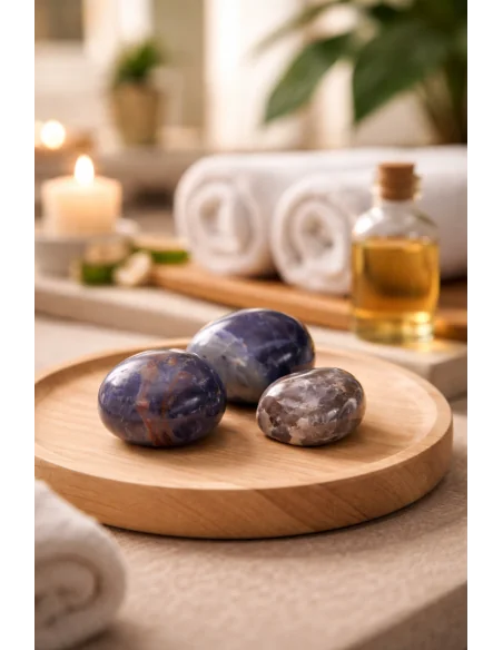 Pietre di Sodalite Blu (Set da 3) cristallo terapia pietre burattate