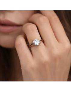 💍 Anello Artigianale in Bronzo Regolabile con Zircone...