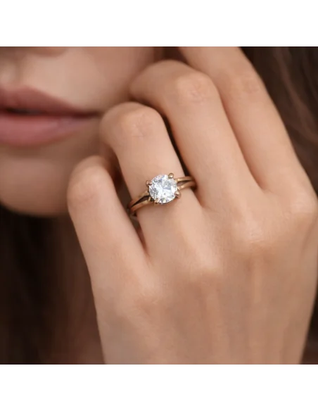 💍 Anello Artigianale in Bronzo Regolabile con Zircone Artificiale