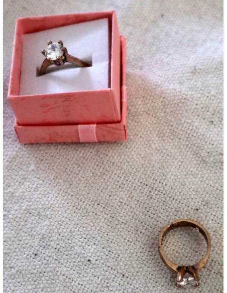 💍 Anello Artigianale in Bronzo Regolabile con Zircone Artificiale