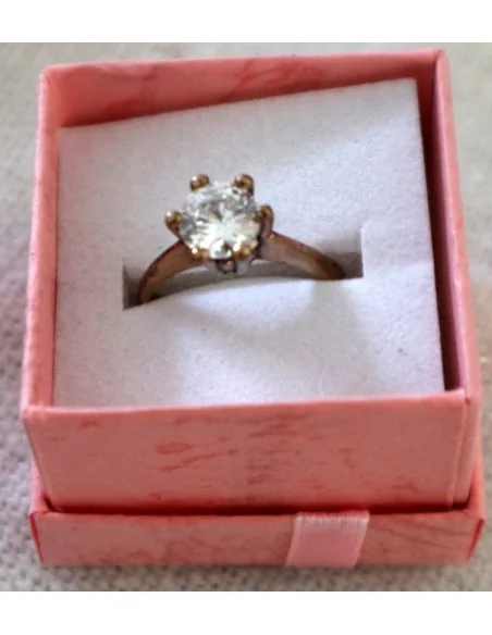 💍 Anello Artigianale in Bronzo Regolabile con Zircone Artificiale