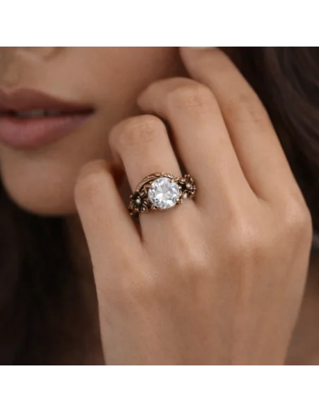 💍 Anello Artigianale in Bronzo Regolabile con Zirconi Artificiali San Valentino