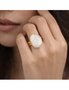 💍 Anello Regolabile in Acciaio con Bagno Galvanico in Oro...