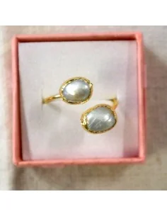 ✨ Anello Artigianale in Acciaio Dorato con Madreperla... 2