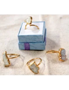 ✨ Anello Artigianale in Acciaio Dorato con Madreperla... 2