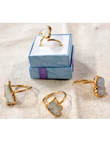 ✨ Anello Artigianale in Acciaio Dorato con...