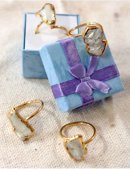 ✨ Anello Artigianale in Acciaio Dorato con Madreperla Grezza ✨ San Valentino Amore