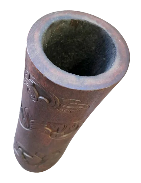 Vaso artigianale in legno di cocco scolpito a mano – Indonesia | Arredo naturale di grande impatto