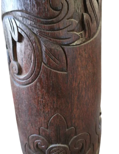 Vaso artigianale in legno di cocco scolpito a...