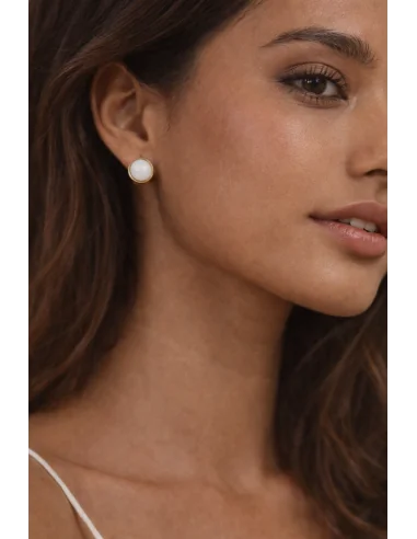 ✨ Orecchini in Acciaio Dorato con Madreperla...