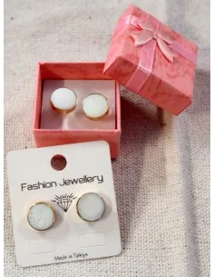 ✨ Orecchini in Acciaio Dorato con Madreperla Naturale... 2