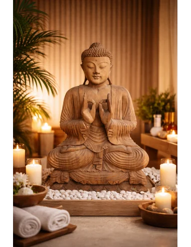 Scultura Buddha in Legno Suar 62 cm – Statua...