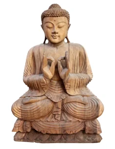 Scultura Buddha in Legno Suar 62 cm – Statua Artigianale... 2
