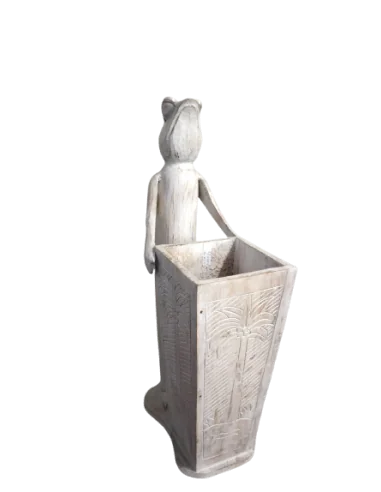 Portaombrelli Scultura Rana in Legno di Albesia...