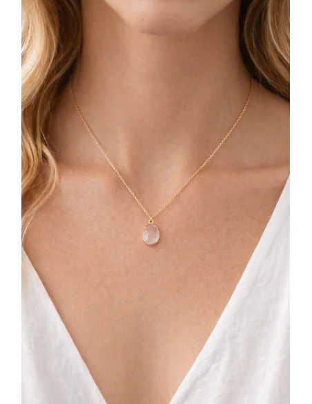 💗 Collana Quarzo Rosa Oro – Amore e Dolcezza in Miniatura 💗