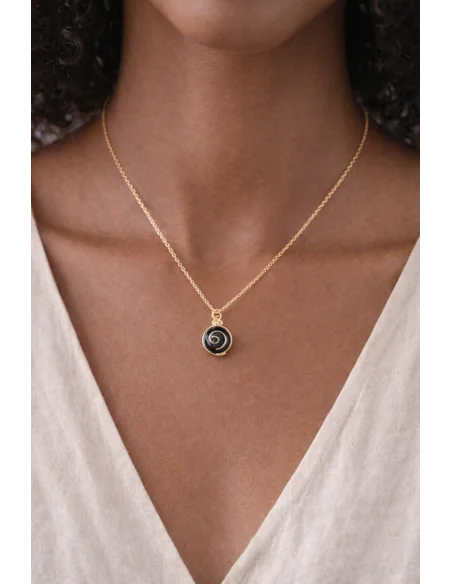 🖤 Collana Ossidiana Nera Oro – Protezione ed Eleganza in Miniatura 🖤 Acciaio galvanizzato oro anallergico – Pietra naturale