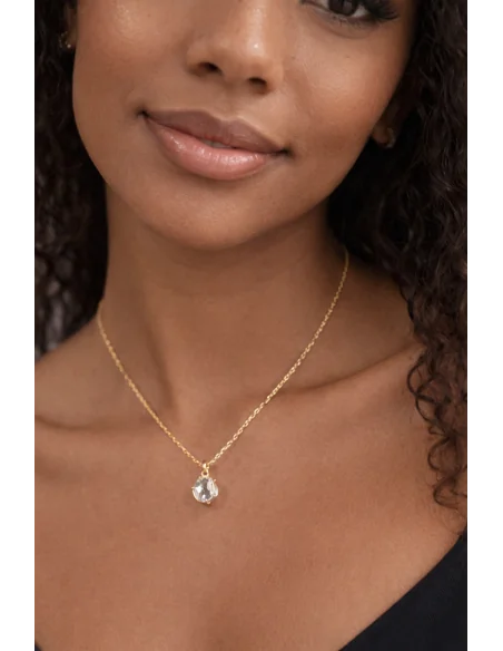 💎 Collana Artigianale in Cristallo di Rocca – Luce Naturale in Oro Galvanizzato