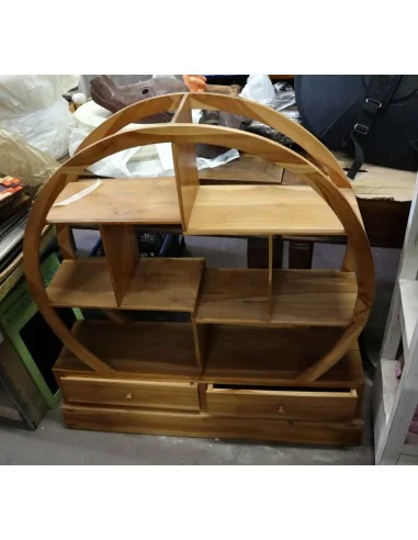 Mobile Tondo in Legno di Teak – Design Etnico...