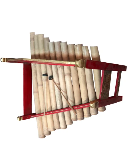 Xilofono Indonesiano Artigianale “Barong” – Strumento Zen in Bambù Intagliato a Mano – 40+ Anni – Completo di Bacchette