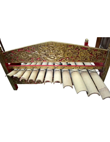 Xilofono Indonesiano Artigianale “Barong” – Strumento Zen in Bambù Intagliato a Mano – 40+ Anni – Completo di Bacchette