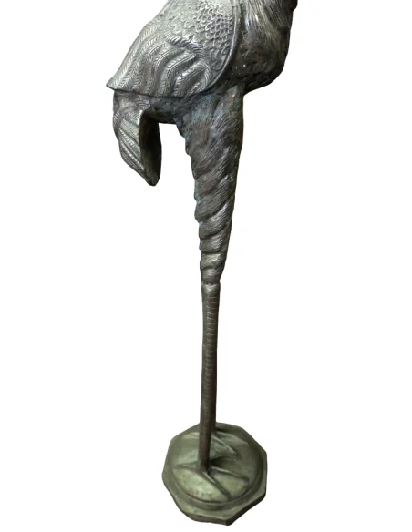 Scultura Airone in Metallo 150 cm – Statua Artigianale Fatta a Mano in Indonesia – Design Elegante