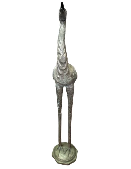 Scultura Airone in Metallo 150 cm – Statua Artigianale Fatta a Mano in Indonesia – Design Elegante