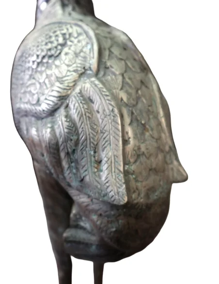 Scultura Airone in Metallo 150 cm – Statua Artigianale Fatta a Mano in Indonesia – Design Elegante