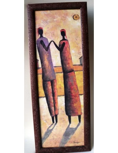 Stampa Etnica Africana 25x65 cm con Cornice in...