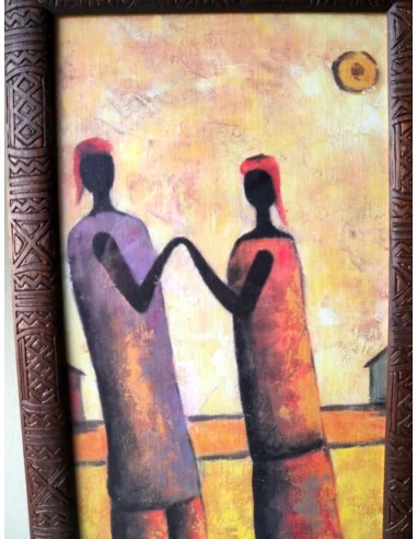 Stampa Etnica Africana 25x65 cm con Cornice in...