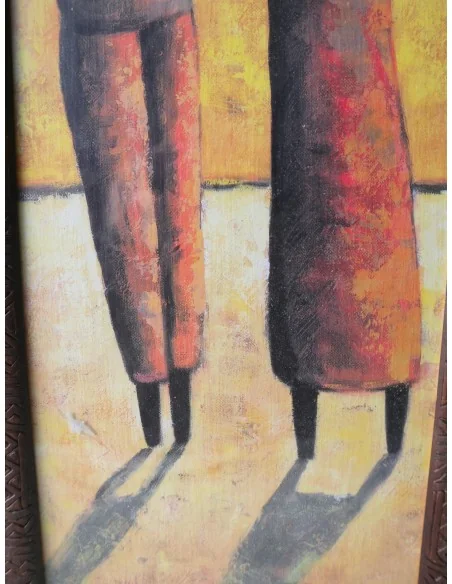 Stampa Etnica Africana 25x65 cm con Cornice in Legno e Vetro