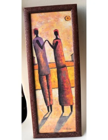 Stampa Etnica Africana 25x65 cm con Cornice in...