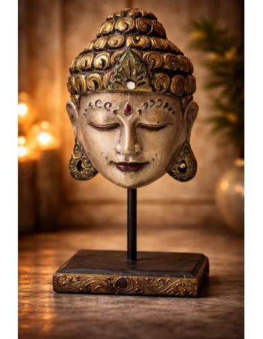 Testa di Buddha in Legno Albesia 30 cm –...