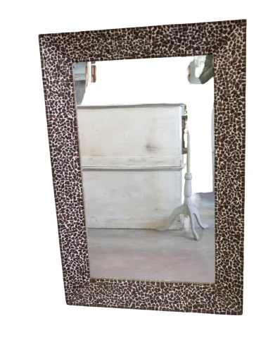 Specchio Artigianale in Resina e Guscio di...