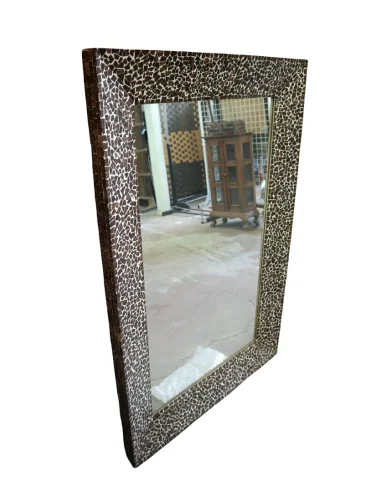 Specchio Artigianale in Resina e Guscio di...